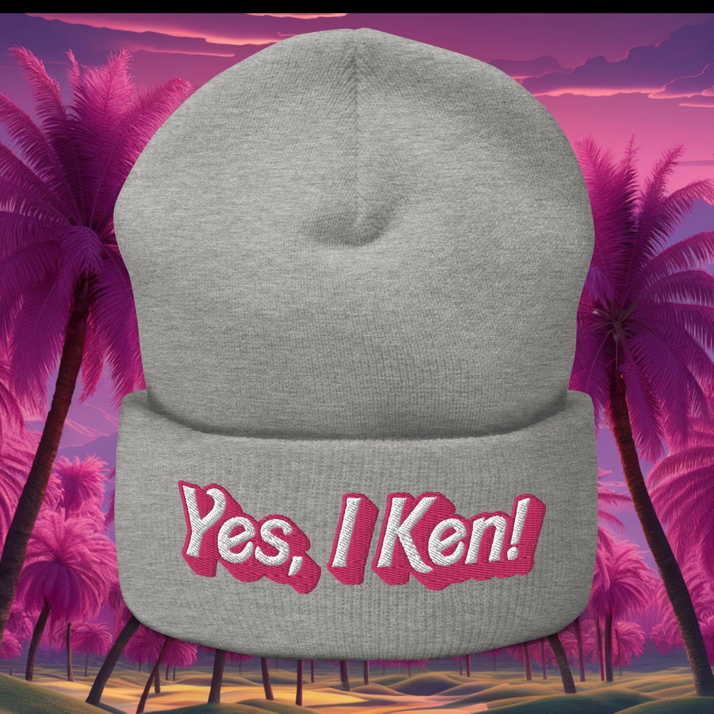 Yes I Ken Barbie Movie Cuffed Beanie Heather Grey Hats Barbie Ken Movies Next Cult Brand
