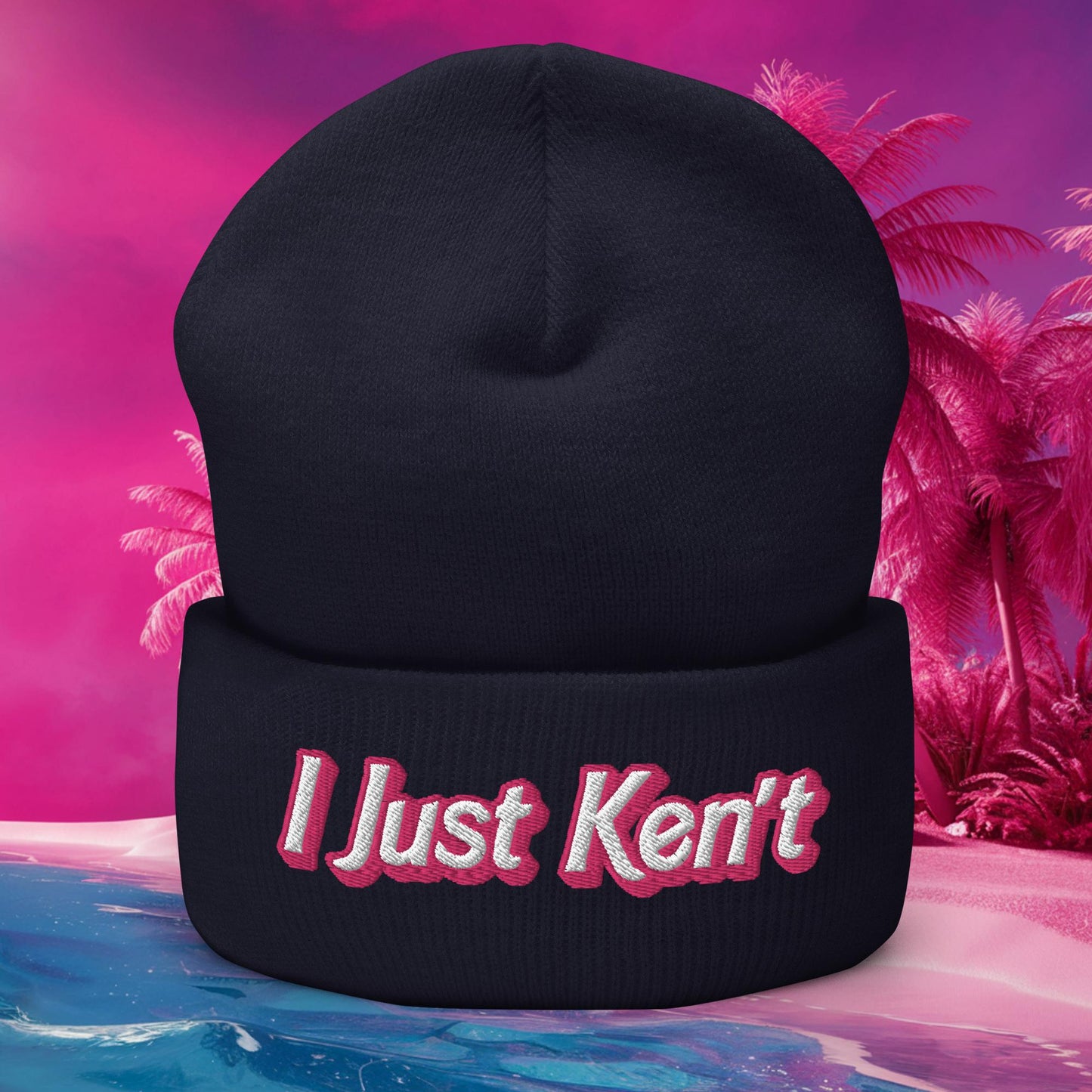 I Just Ken't Ken Barbie Movie Cuffed Beanie Navy Hats Barbie Ken Movies Next Cult Brand
