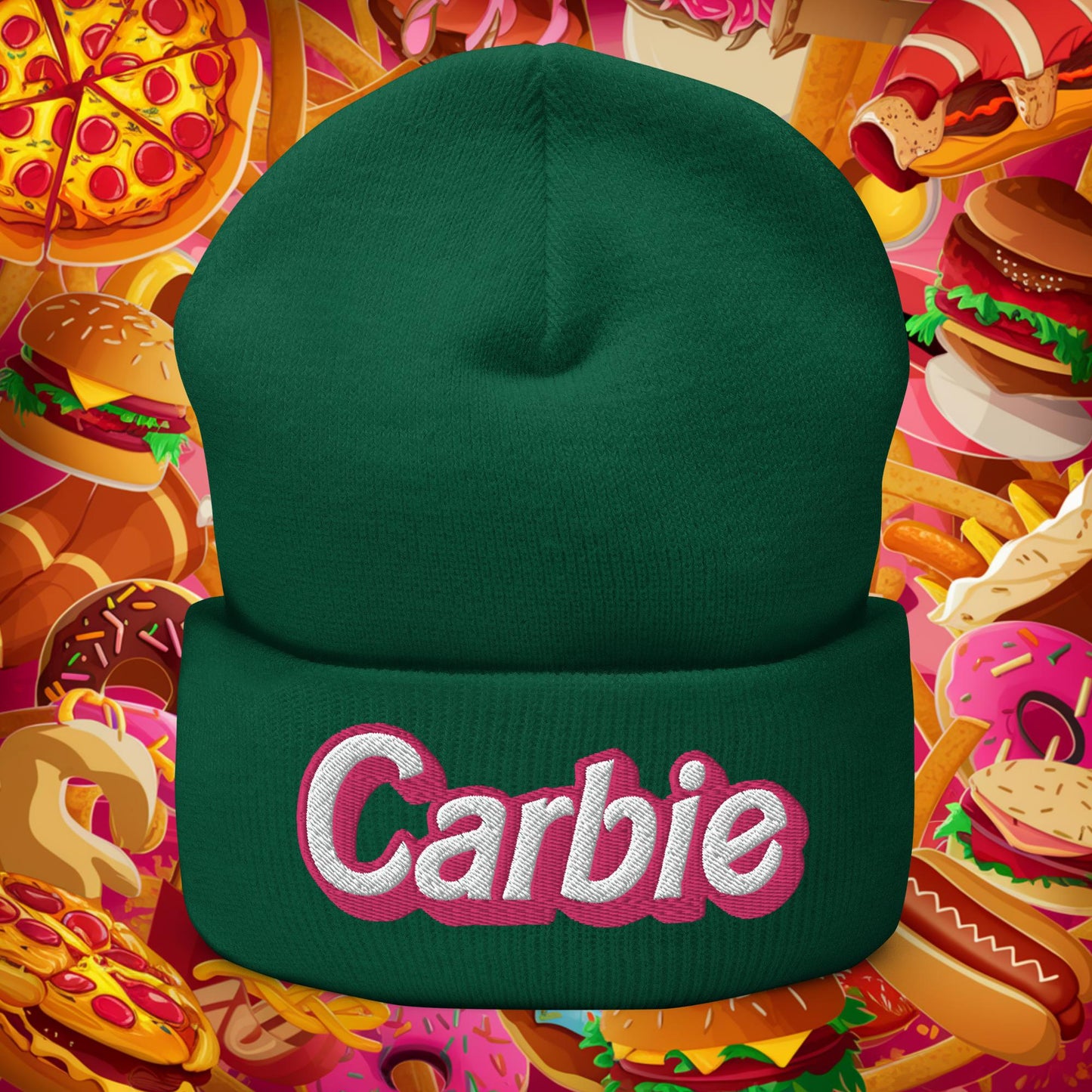 Carbie Barbie I Love Carbs Cuffed Beanie Spruce Hats Barbie Carbie Ken Movies Next Cult Brand