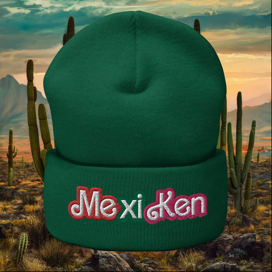 MexiKen Ken Barbie Mexico Mexican Mexicana Latino Latina Latinx Cuffed Beanie Spruce Hats Barbie Ken Mexico Movies Next Cult Brand