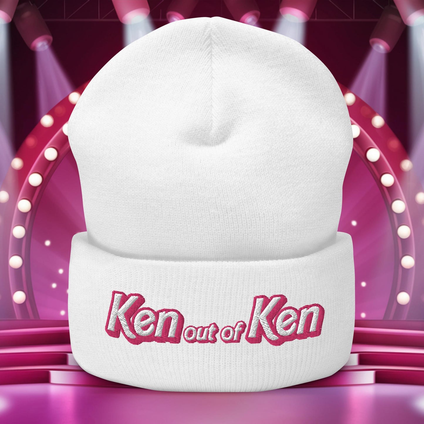 Ken out of Ken Barbie Movie Cuffed Beanie White Hats Barbie Ken Movies Next Cult Brand