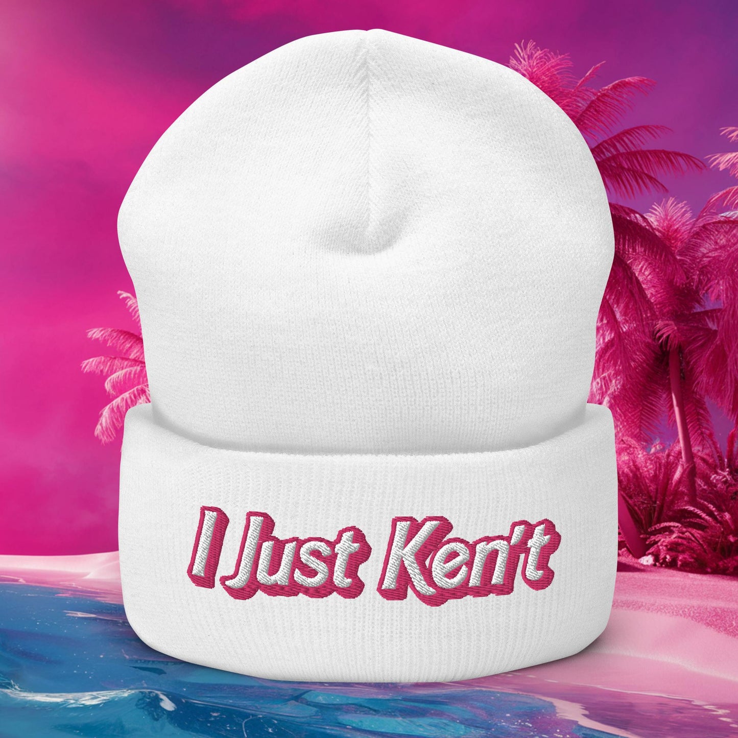 I Just Ken't Ken Barbie Movie Cuffed Beanie White Hats Barbie Ken Movies Next Cult Brand