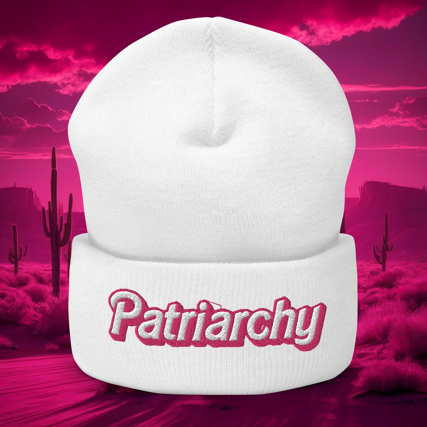 Patriarchy about horses Ken Barbie Movie Cuffed Beanie White Hats Barbie Ken Movies Next Cult Brand
