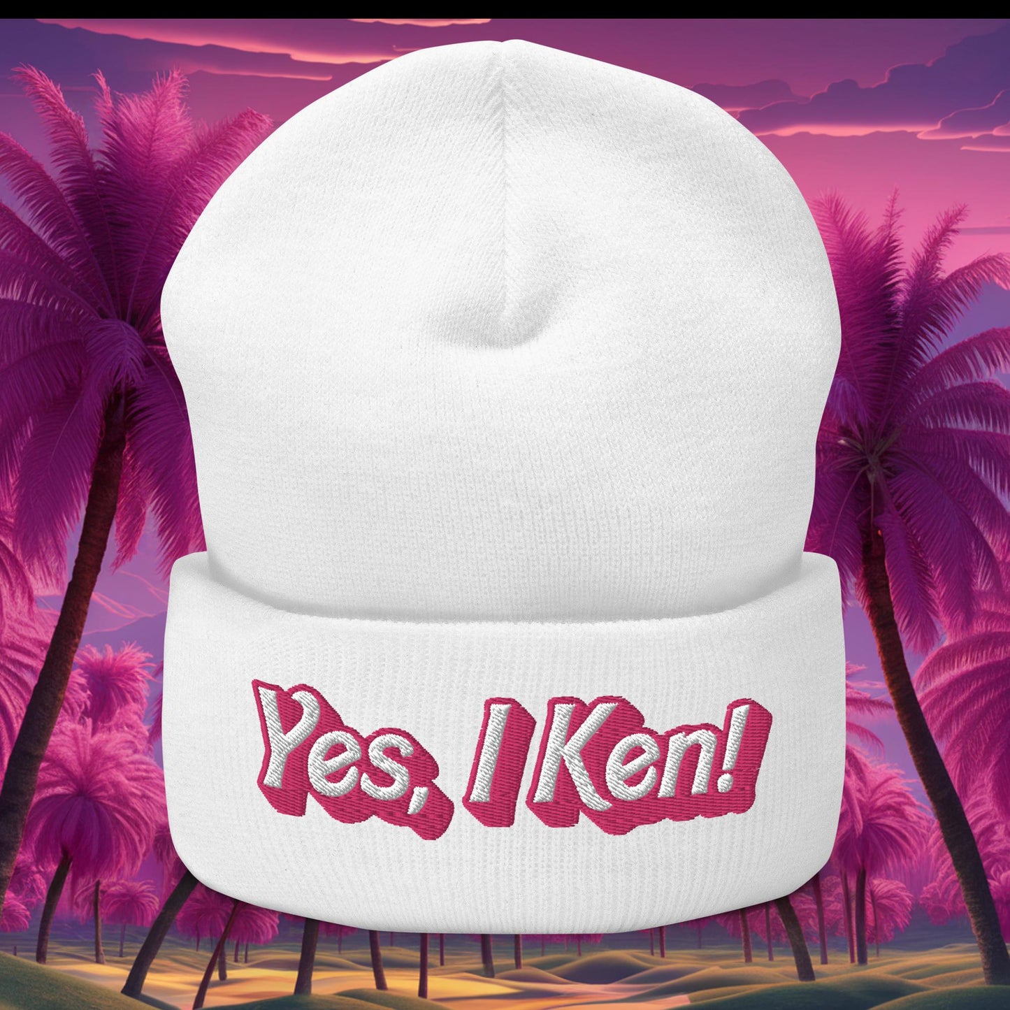 Yes I Ken Barbie Movie Cuffed Beanie White Hats Barbie Ken Movies Next Cult Brand