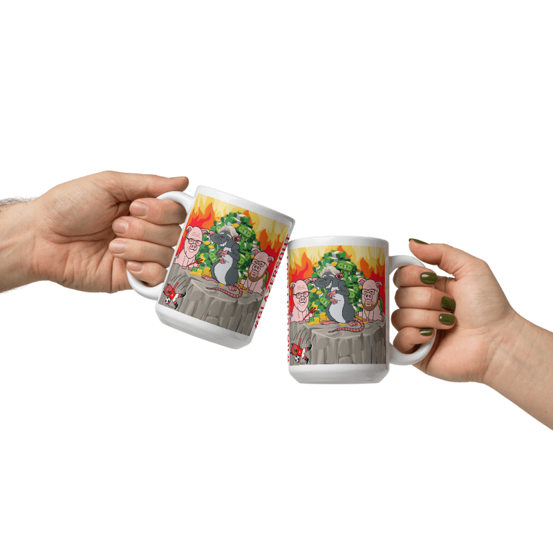 Manchester United Ratcliffe Out, Glazers Out White Glossy Mug/Cup Mugs Football GlazersOut Manchester United RatcliffeOut Next Cult Brand