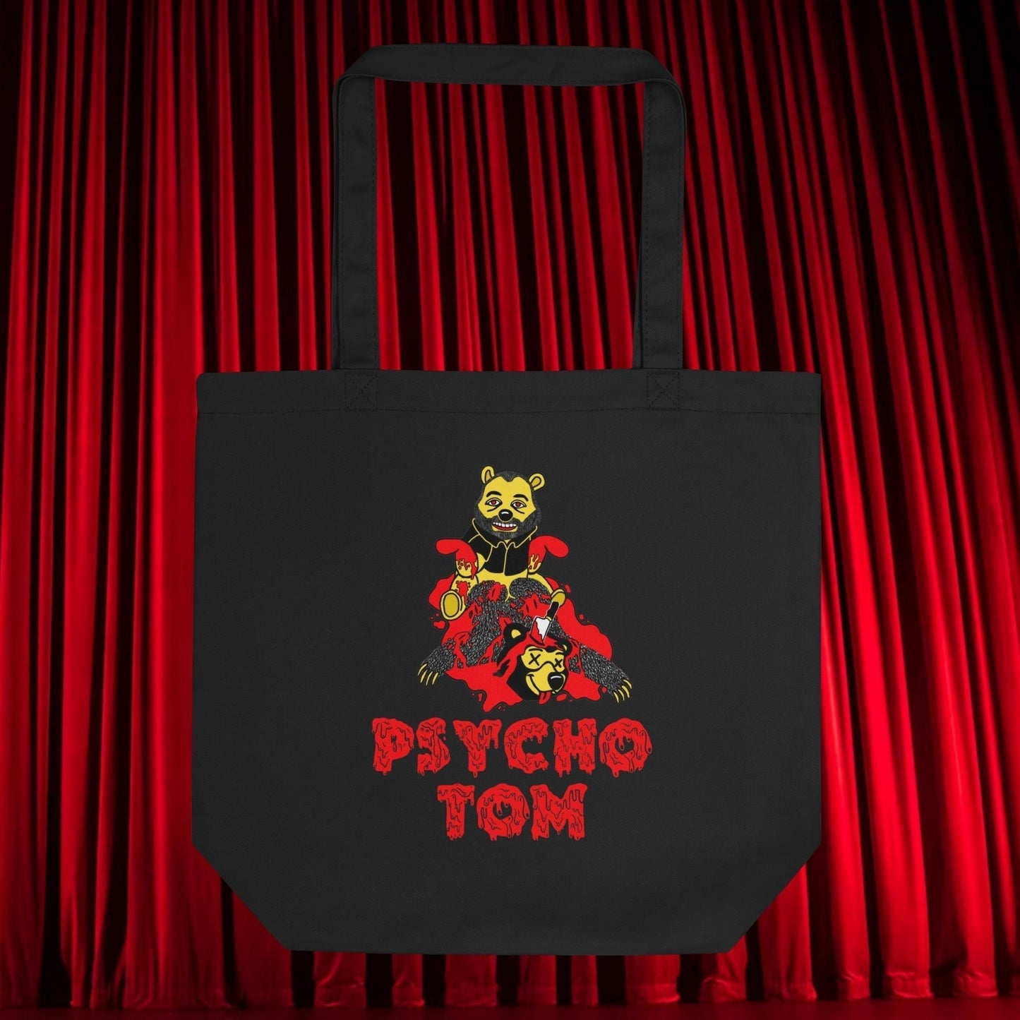 Psycho Tom Segura Tote Bag, Tom Segura bag, YMH Bag, 2b1c bag, 2 Bears 1 Cave merch, YMH merch, Your Mom's House Merch Default Title Bags 2 Bears 1 Cave Podcasts Stand-up Comedy Tom Segura YMH Next Cult Brand