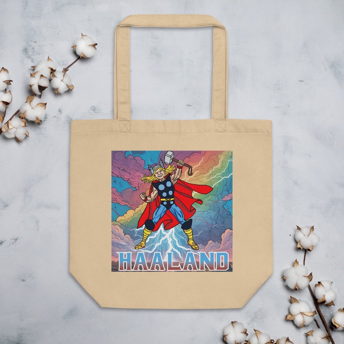 Erling Haaland Thor Avenger Manchester City Funny Football/ Soccer Meme Eco Tote Bag Oyster Bags Erling Haaland Football Manchester City Thor Next Cult Brand