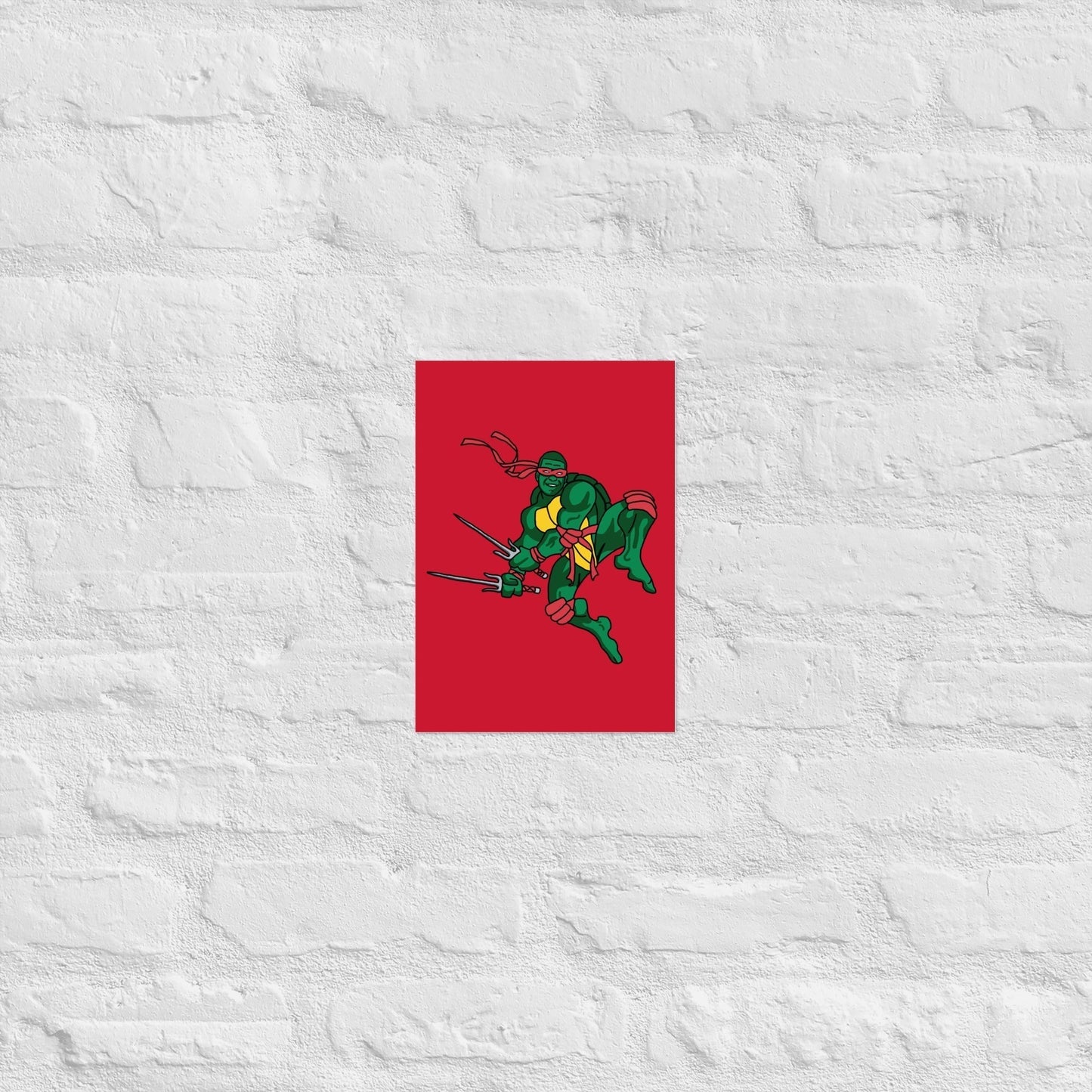 Kylian Mbappe Red Ninja Turtle Raphael Poster 21×30 cm Posters Football Kylian Mbappe Ninja Turtles PSG Real Madrid Next Cult Brand