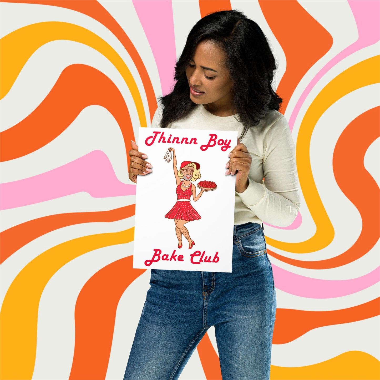 Thinnn Boy Bake Club The Fighter and The Kid TFATK Podcast Comedy 60s retro housewife Bryan Callen Poster 21×30 cm Posters Bryan Callen Podcasts Stand-up Comedy The Fighter and The Kid (TFATK) Thinnn Boy Bake Club Next Cult Brand
