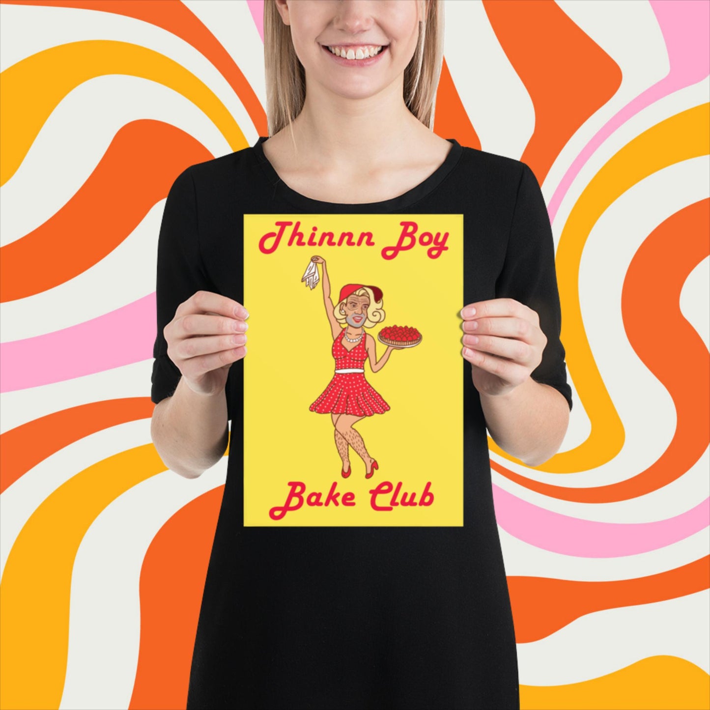 Thinnn Boy Bake Club The Fighter and The Kid TFATK Podcast Comedy 60s retro housewife Bryan Callen Poster 21×30 cm Posters Bryan Callen Podcasts Stand-up Comedy The Fighter and The Kid (TFATK) Thinnn Boy Bake Club Next Cult Brand
