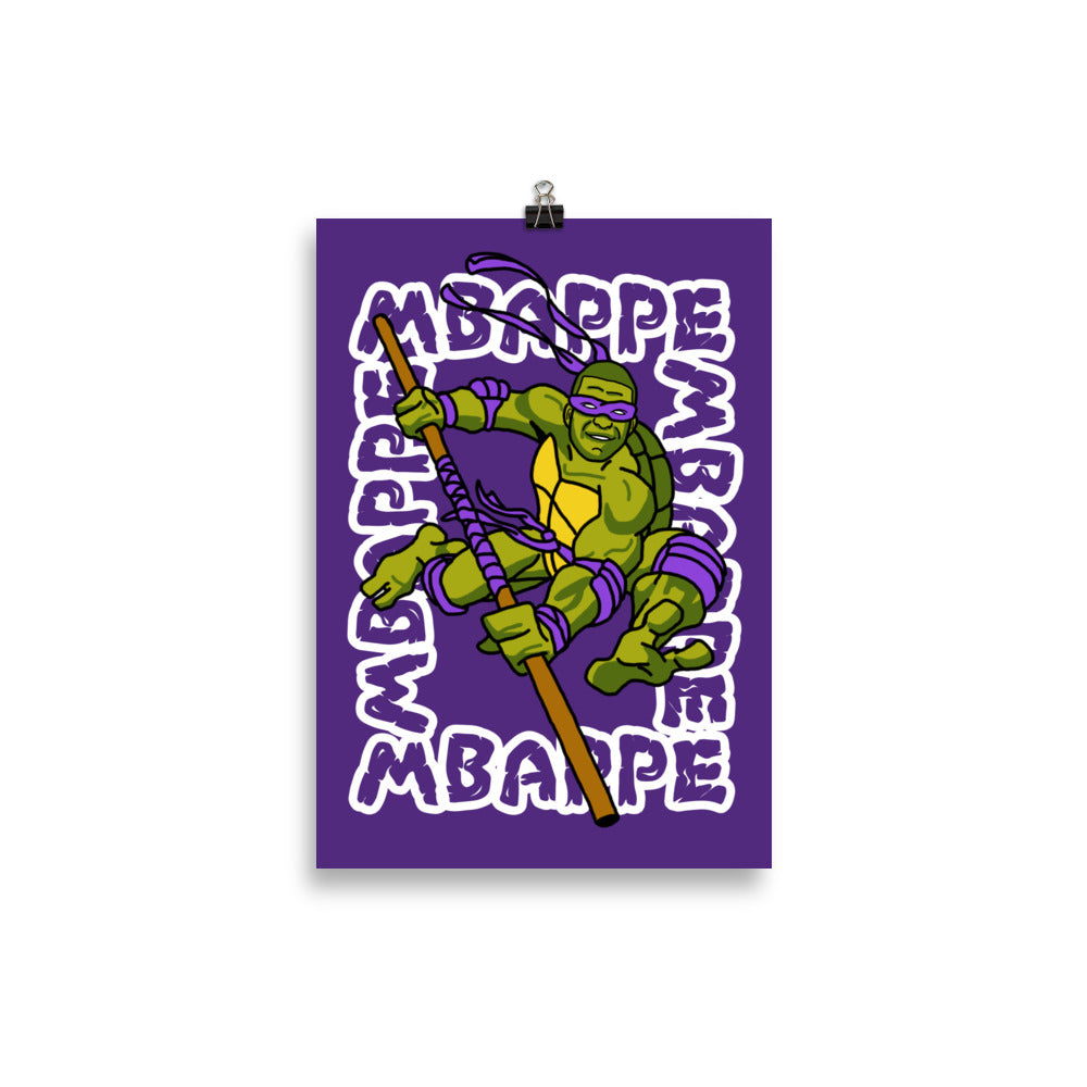 Kylian Mbappe Purple Ninja Turtle Donatello Poster 21×30 cm Posters Football Kylian Mbappe Ninja Turtles PSG Real Madrid Next Cult Brand
