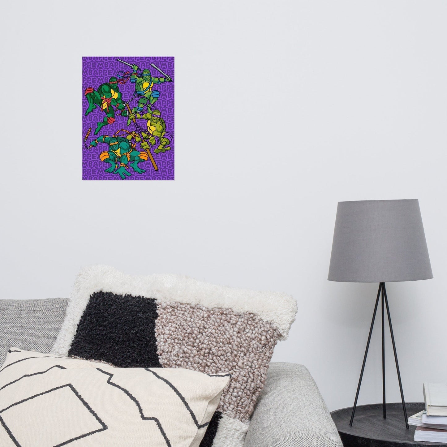 Kylian Mbappe Ninja Turtles funny football/ soccer meme Poster purple 30×40 cm Posters Football Kylian Mbappe Ninja Turtles PSG Real Madrid Next Cult Brand