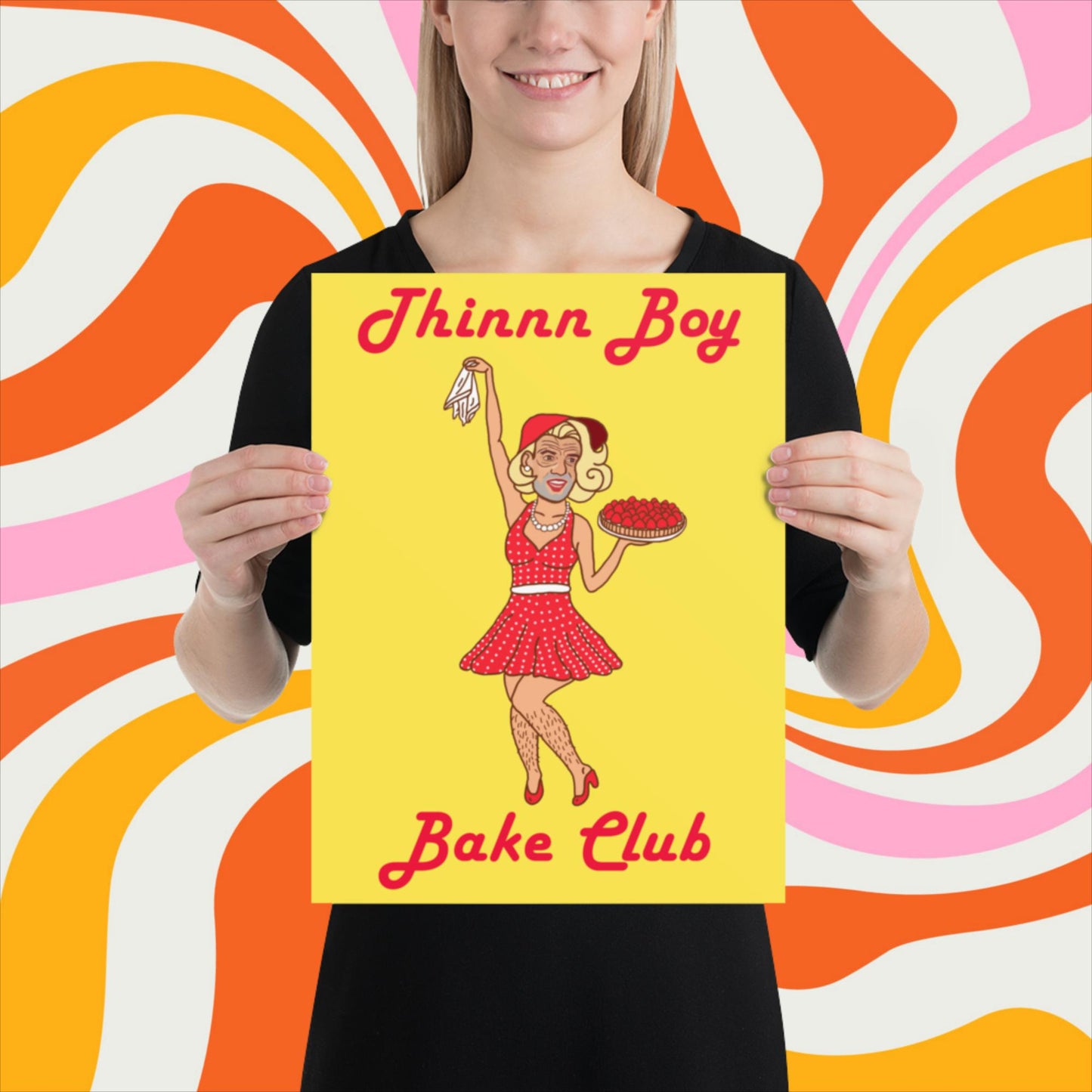 Thinnn Boy Bake Club The Fighter and The Kid TFATK Podcast Comedy 60s retro housewife Bryan Callen Poster 30×40 cm Posters Bryan Callen Podcasts Stand-up Comedy The Fighter and The Kid (TFATK) Thinnn Boy Bake Club Next Cult Brand