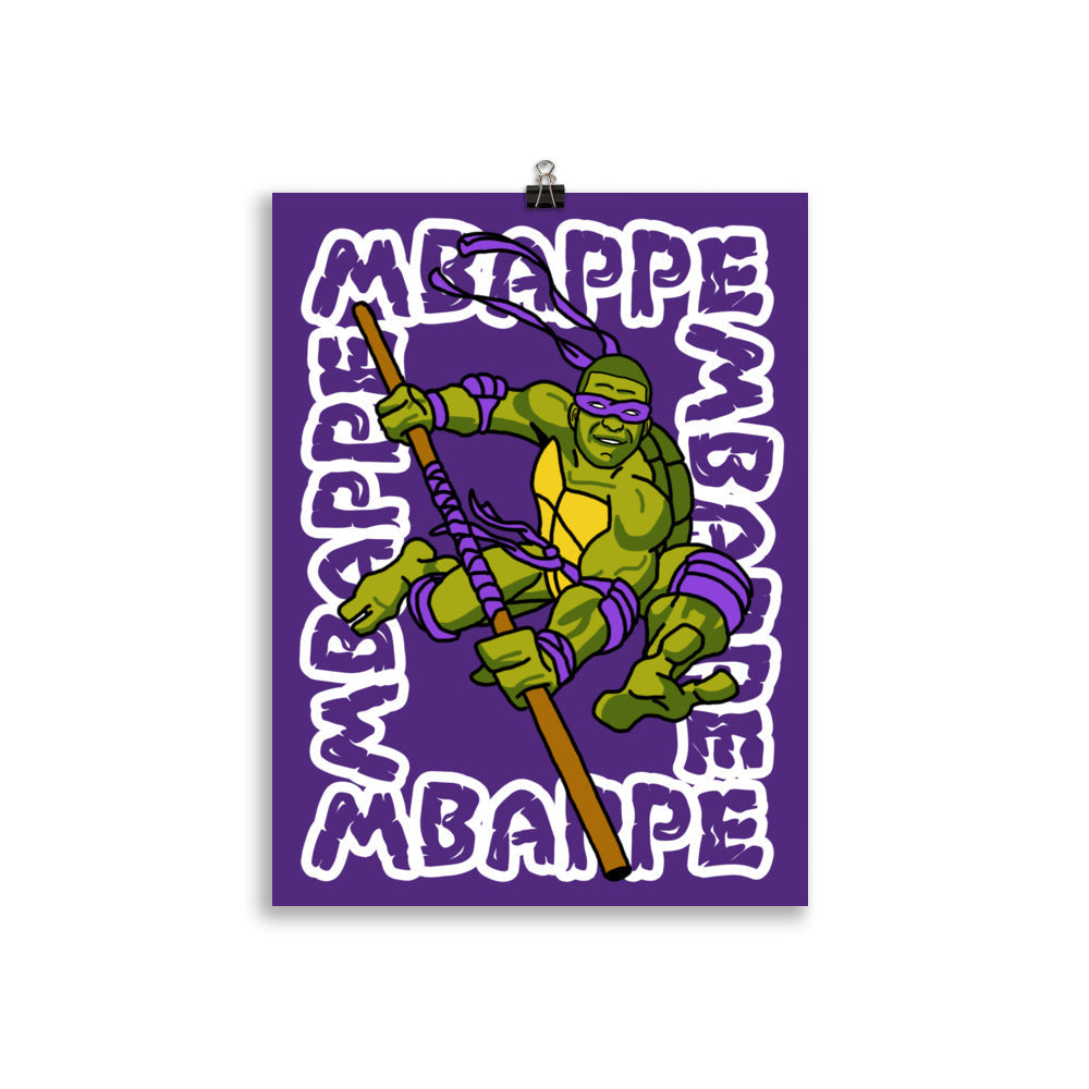 Kylian Mbappe Purple Ninja Turtle Donatello Poster 30×40 cm Posters Football Kylian Mbappe Ninja Turtles PSG Real Madrid Next Cult Brand