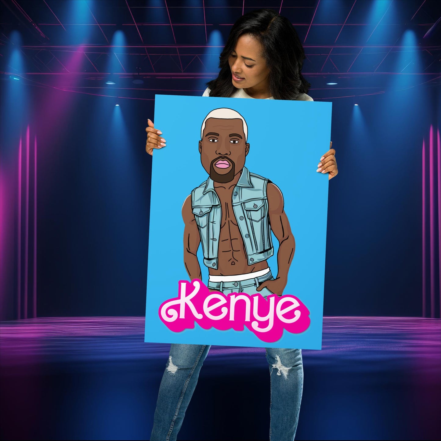 Kenye Barbie Ken Ryan Gosling Kanye West Poster 50×70 cm Posters Barbie Kanye West Ken Movies Music Next Cult Brand