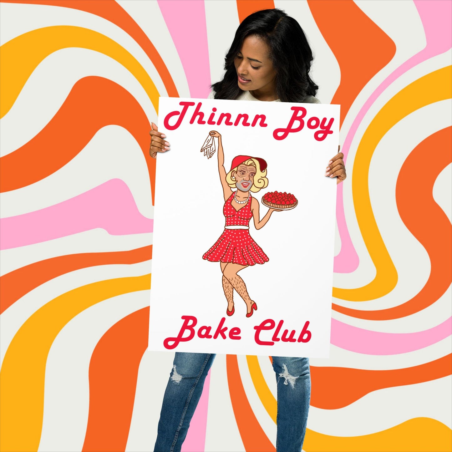 Thinnn Boy Bake Club The Fighter and The Kid TFATK Podcast Comedy 60s retro housewife Bryan Callen Poster 50×70 cm Posters Bryan Callen Podcasts Stand-up Comedy The Fighter and The Kid (TFATK) Thinnn Boy Bake Club Next Cult Brand