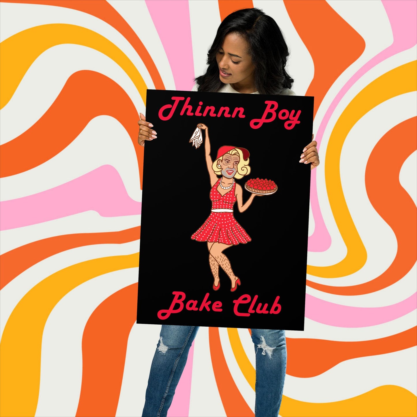 Thinnn Boy Bake Club The Fighter and The Kid TFATK Podcast Comedy 60s retro housewife Bryan Callen Poster 50×70 cm Posters Bryan Callen Podcasts Stand-up Comedy The Fighter and The Kid (TFATK) Thinnn Boy Bake Club Next Cult Brand