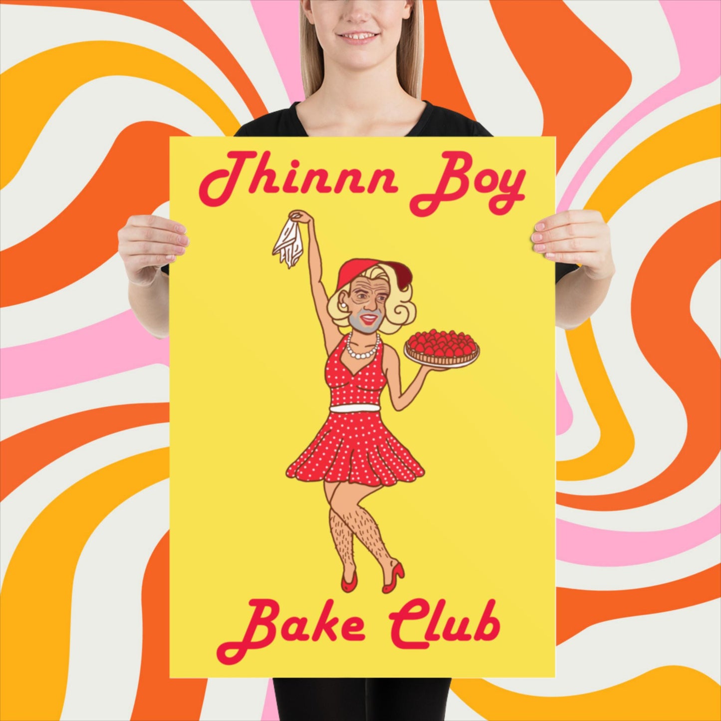 Thinnn Boy Bake Club The Fighter and The Kid TFATK Podcast Comedy 60s retro housewife Bryan Callen Poster 50×70 cm Posters Bryan Callen Podcasts Stand-up Comedy The Fighter and The Kid (TFATK) Thinnn Boy Bake Club Next Cult Brand