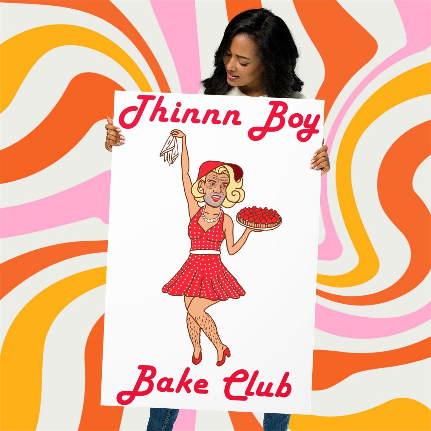 Thinnn Boy Bake Club The Fighter and The Kid TFATK Podcast Comedy 60s retro housewife Bryan Callen Poster 61×91 cm Posters Bryan Callen Podcasts Stand-up Comedy The Fighter and The Kid (TFATK) Thinnn Boy Bake Club Next Cult Brand