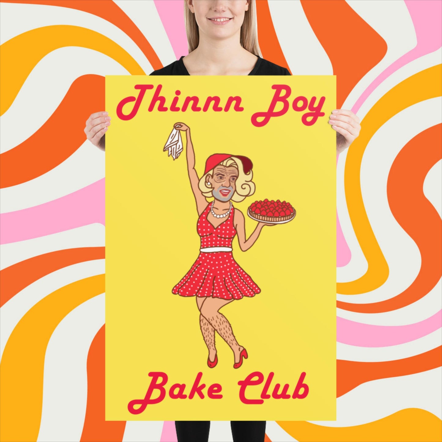Thinnn Boy Bake Club The Fighter and The Kid TFATK Podcast Comedy 60s retro housewife Bryan Callen Poster 61×91 cm Posters Bryan Callen Podcasts Stand-up Comedy The Fighter and The Kid (TFATK) Thinnn Boy Bake Club Next Cult Brand