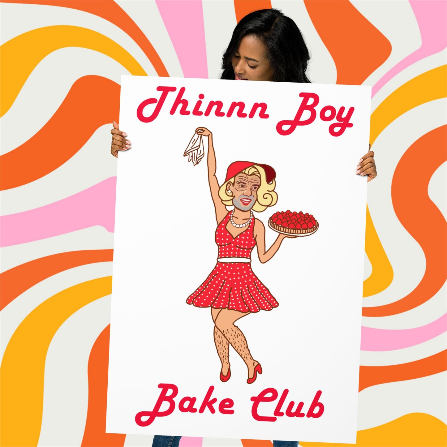 Thinnn Boy Bake Club The Fighter and The Kid TFATK Podcast Comedy 60s retro housewife Bryan Callen Poster 70×100 cm Posters Bryan Callen Podcasts Stand-up Comedy The Fighter and The Kid (TFATK) Thinnn Boy Bake Club Next Cult Brand