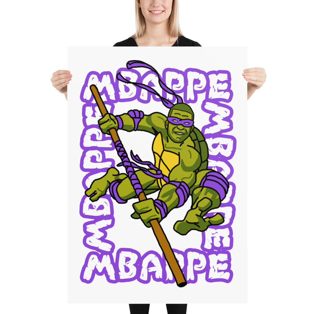 Kylian Mbappe Purple Ninja Turtle Donatello Poster 70×100 cm Posters Football Kylian Mbappe Ninja Turtles PSG Real Madrid Next Cult Brand