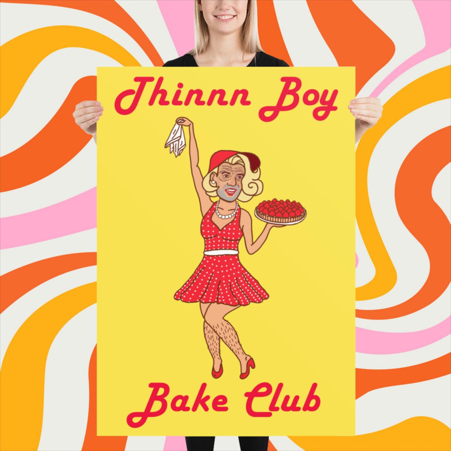 Thinnn Boy Bake Club The Fighter and The Kid TFATK Podcast Comedy 60s retro housewife Bryan Callen Poster 70×100 cm Posters Bryan Callen Podcasts Stand-up Comedy The Fighter and The Kid (TFATK) Thinnn Boy Bake Club Next Cult Brand