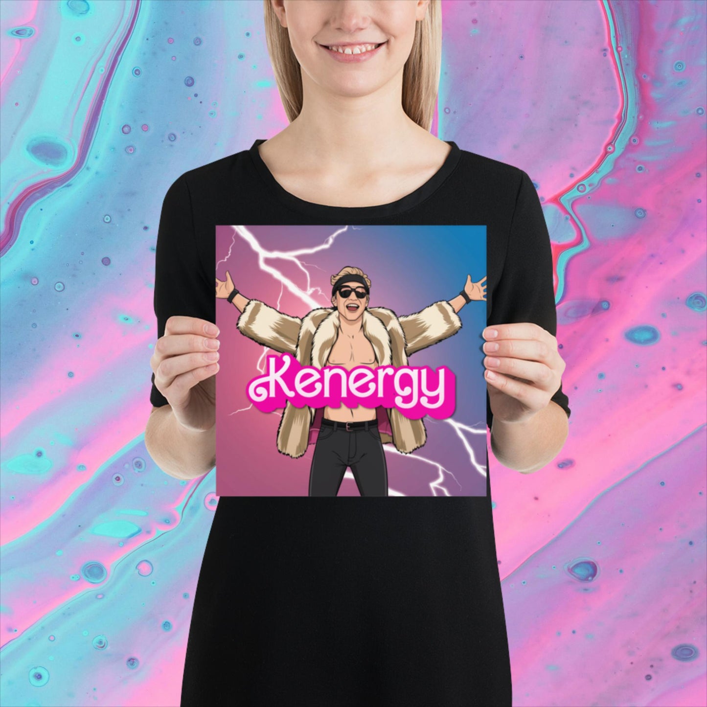 Kenergy Barbie Ryan Gosling Ken Poster 10″×10″ Posters Barbie Celebrities Ken Kenergy Movies Ryan Gosling Next Cult Brand