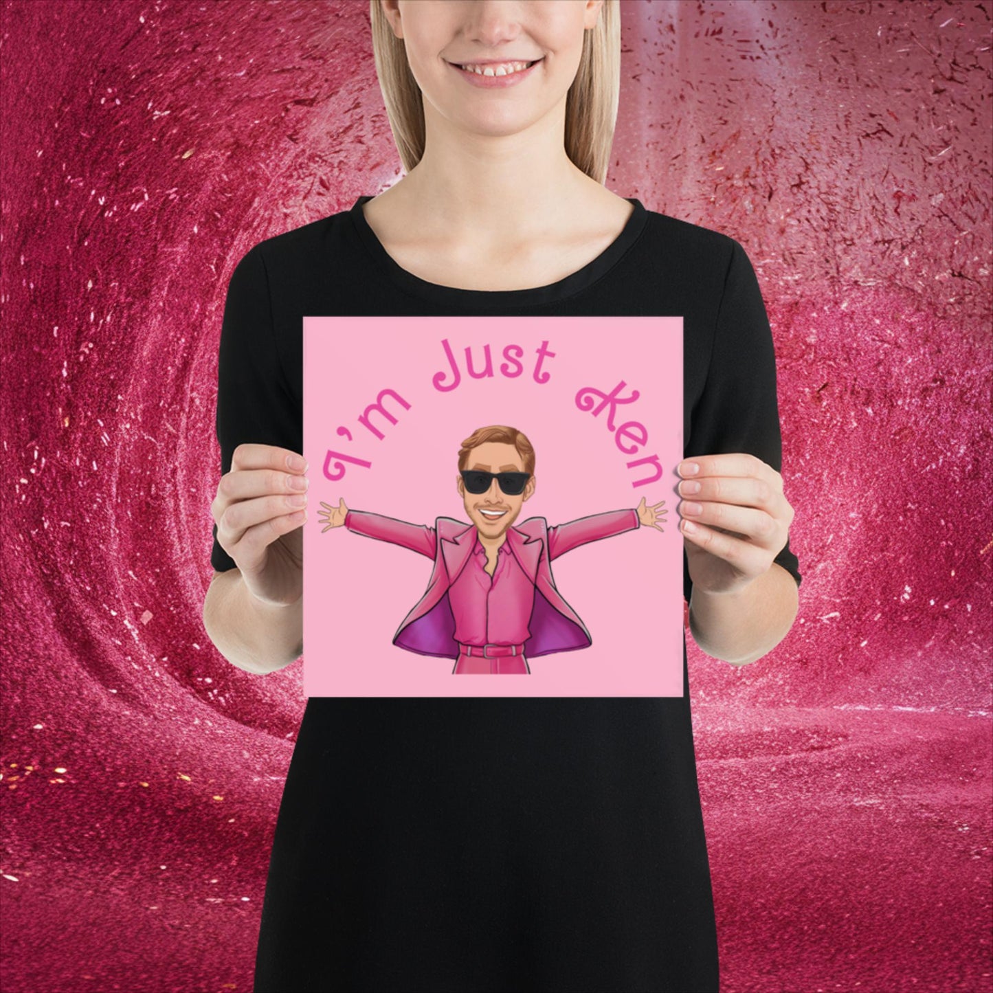 Ken Barbie Ryan Gosling I'm Just Ken Poster 10″×10″ Posters Barbie Celebrities Ken Movies Ryan Gosling Next Cult Brand