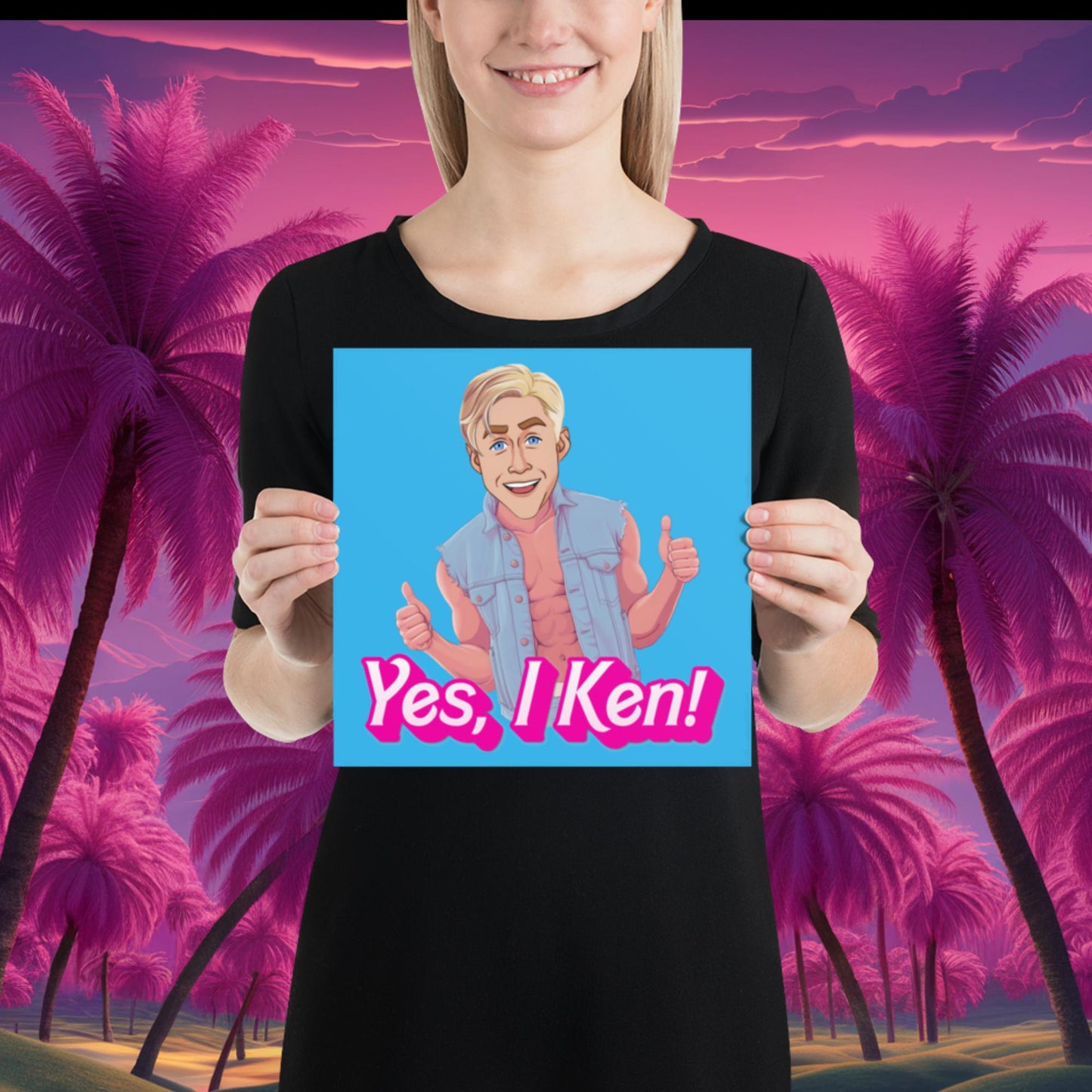 Yes I Ken Yes I can Ryan Gosling Ken Barbie Movie Poster 10″×10″ Posters Barbie Celebrities Ken Movies Ryan Gosling Next Cult Brand