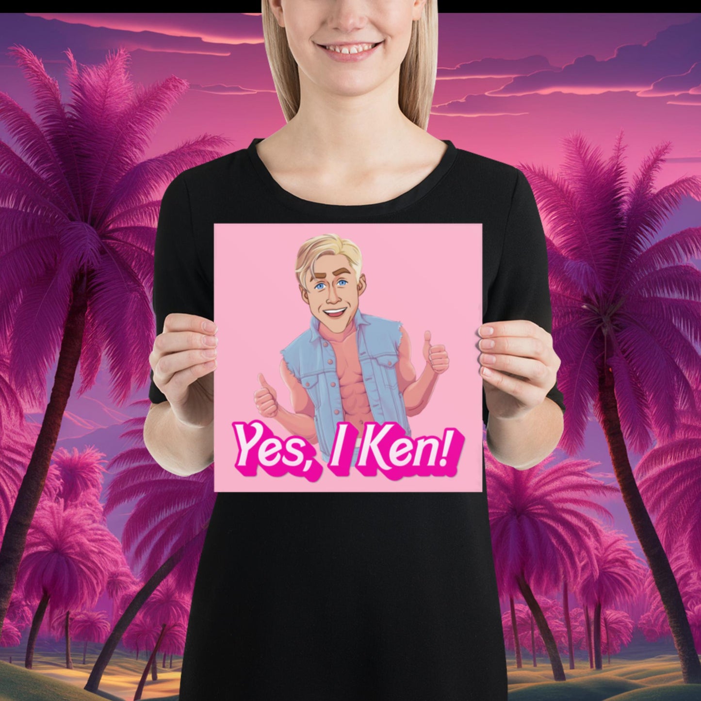 Yes I Ken Yes I can Ryan Gosling Ken Barbie Movie Poster 10″×10″ Posters Barbie Celebrities Ken Movies Ryan Gosling Next Cult Brand