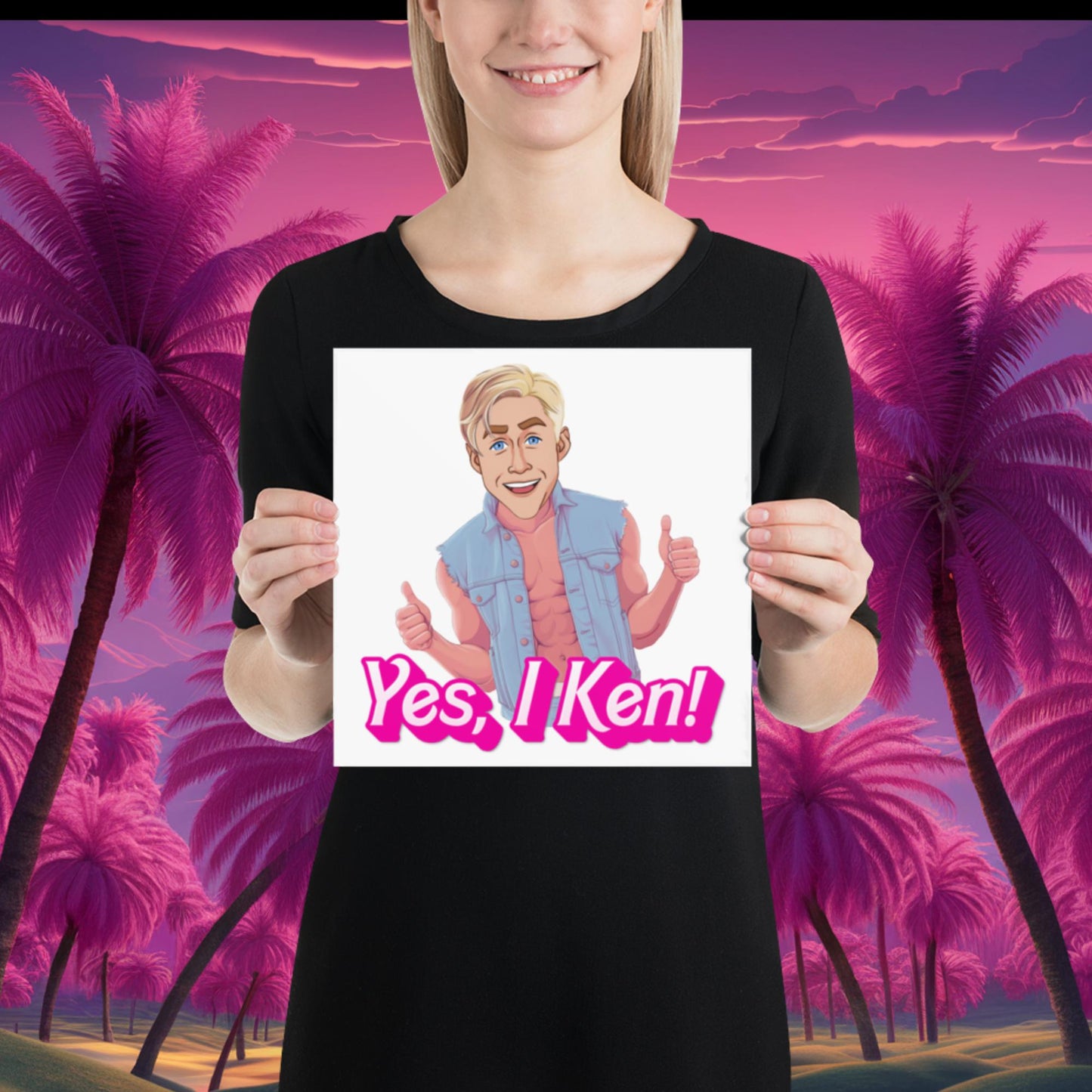 Yes I Ken Yes I can Ryan Gosling Ken Barbie Movie Poster 10″×10″ Posters Barbie Celebrities Ken Movies Ryan Gosling Next Cult Brand