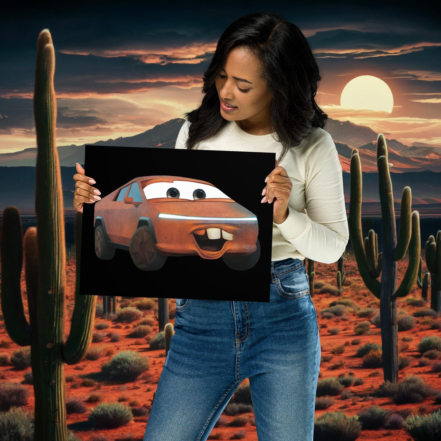 Rusty Tesla Cybertruck Elon Musk Cars Movie Tow Mater Poster 11″×14″ Posters Cars Movie Celebrities Cybertruck Elon Musk Movies Tesla Next Cult Brand