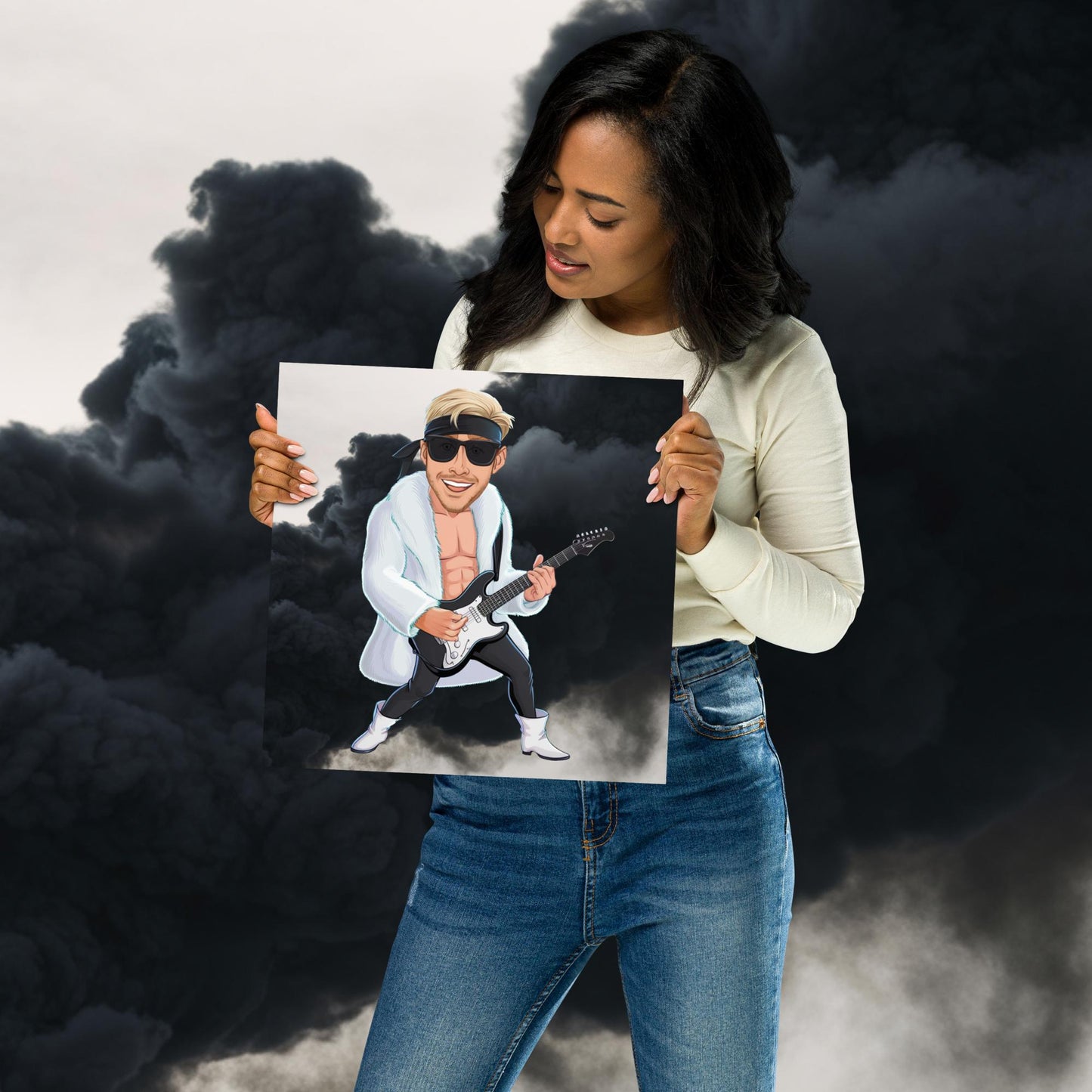 Rockstar Ken Barbie Movie Ryan Gosling Poster 12″×12″ Posters Barbie Celebrities Ken Movies Music Rock Music Ryan Gosling Next Cult Brand