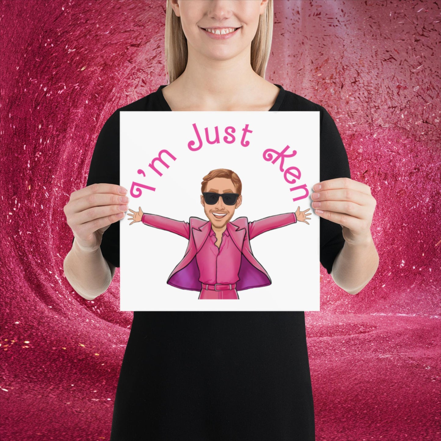 Ken Barbie Ryan Gosling I'm Just Ken Poster 12″×12″ Posters Barbie Celebrities Ken Movies Ryan Gosling Next Cult Brand