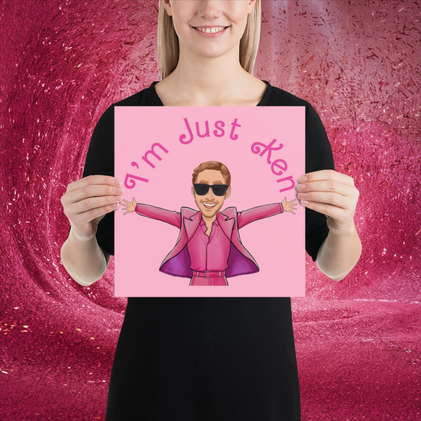 Ken Barbie Ryan Gosling I'm Just Ken Poster 12″×12″ Posters Barbie Celebrities Ken Movies Ryan Gosling Next Cult Brand
