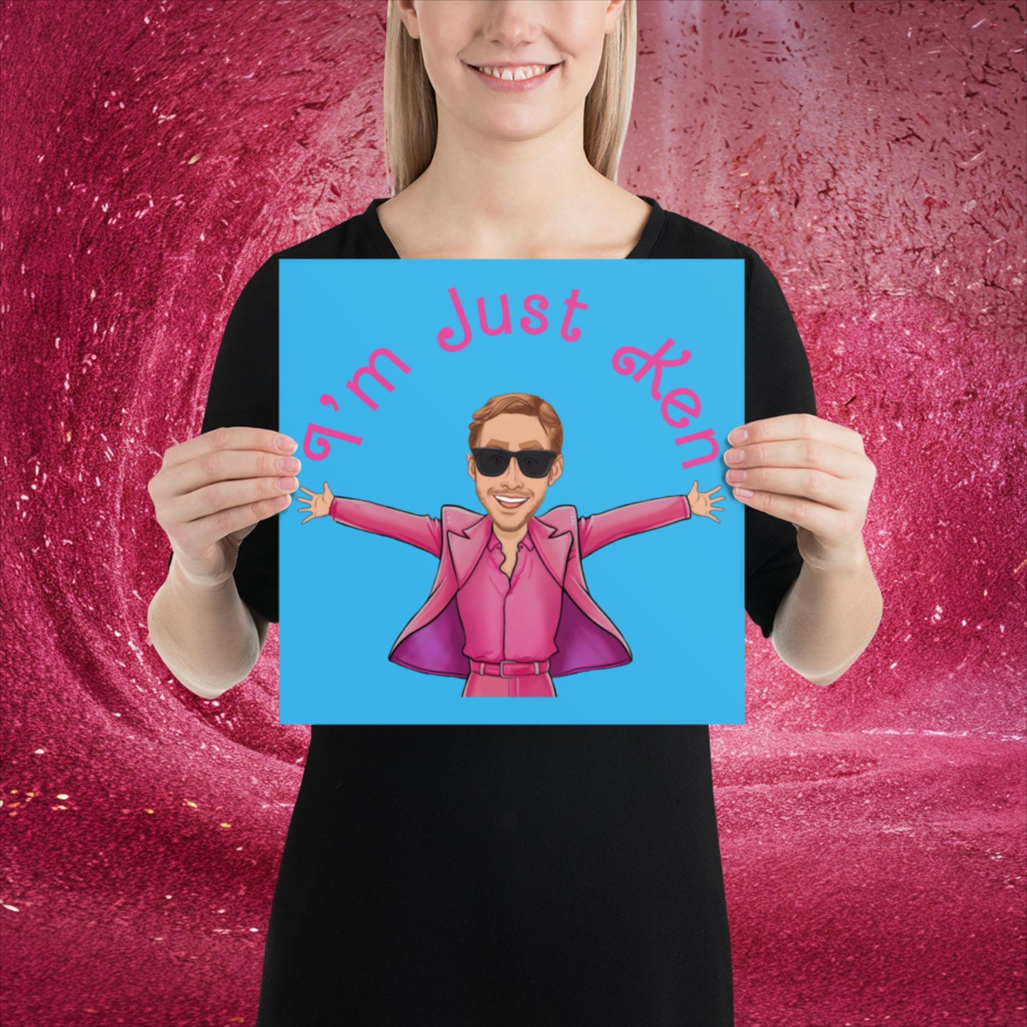 Ken Barbie Ryan Gosling I'm Just Ken Poster 12″×12″ Posters Barbie Celebrities Ken Movies Ryan Gosling Next Cult Brand