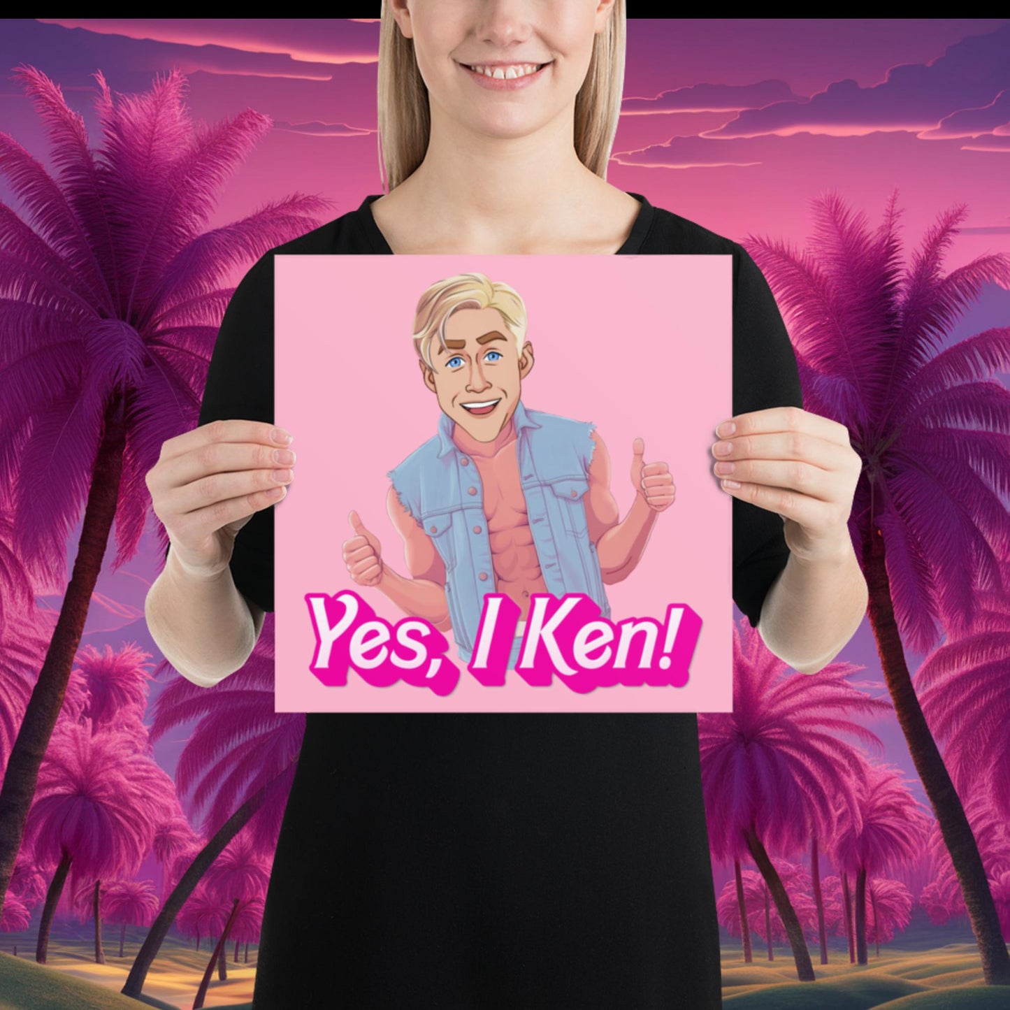 Yes I Ken Yes I can Ryan Gosling Ken Barbie Movie Poster 12″×12″ Posters Barbie Celebrities Ken Movies Ryan Gosling Next Cult Brand