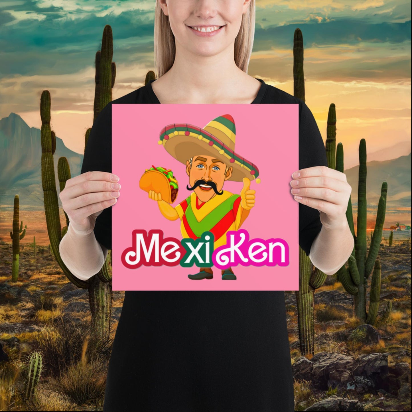 MexiKen Ken Barbie Movie Ryan Gosling Mexican Poster 12″×12″ Posters Barbie Celebrities Ken Mexico Movies Ryan Gosling Next Cult Brand