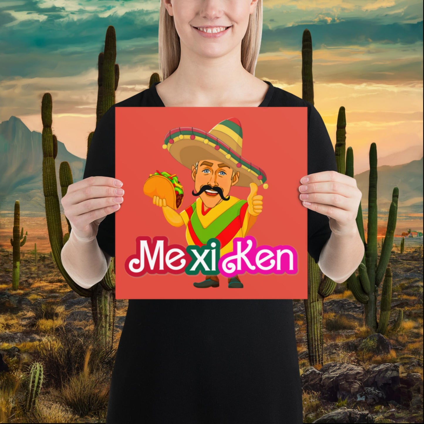 MexiKen Ken Barbie Movie Ryan Gosling Mexican Poster 12″×12″ Posters Barbie Celebrities Ken Mexico Movies Ryan Gosling Next Cult Brand