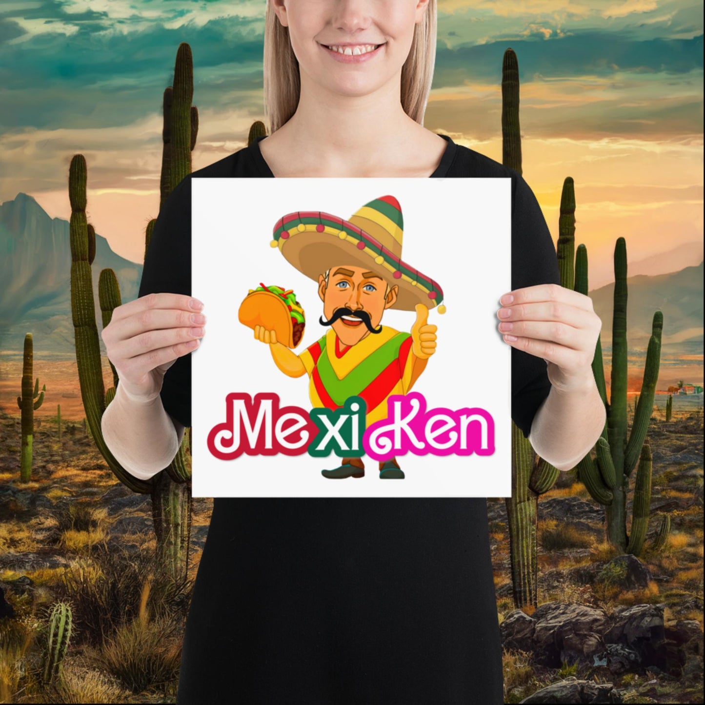 MexiKen Ken Barbie Movie Ryan Gosling Mexican Poster 12″×12″ Posters Barbie Celebrities Ken Mexico Movies Ryan Gosling Next Cult Brand