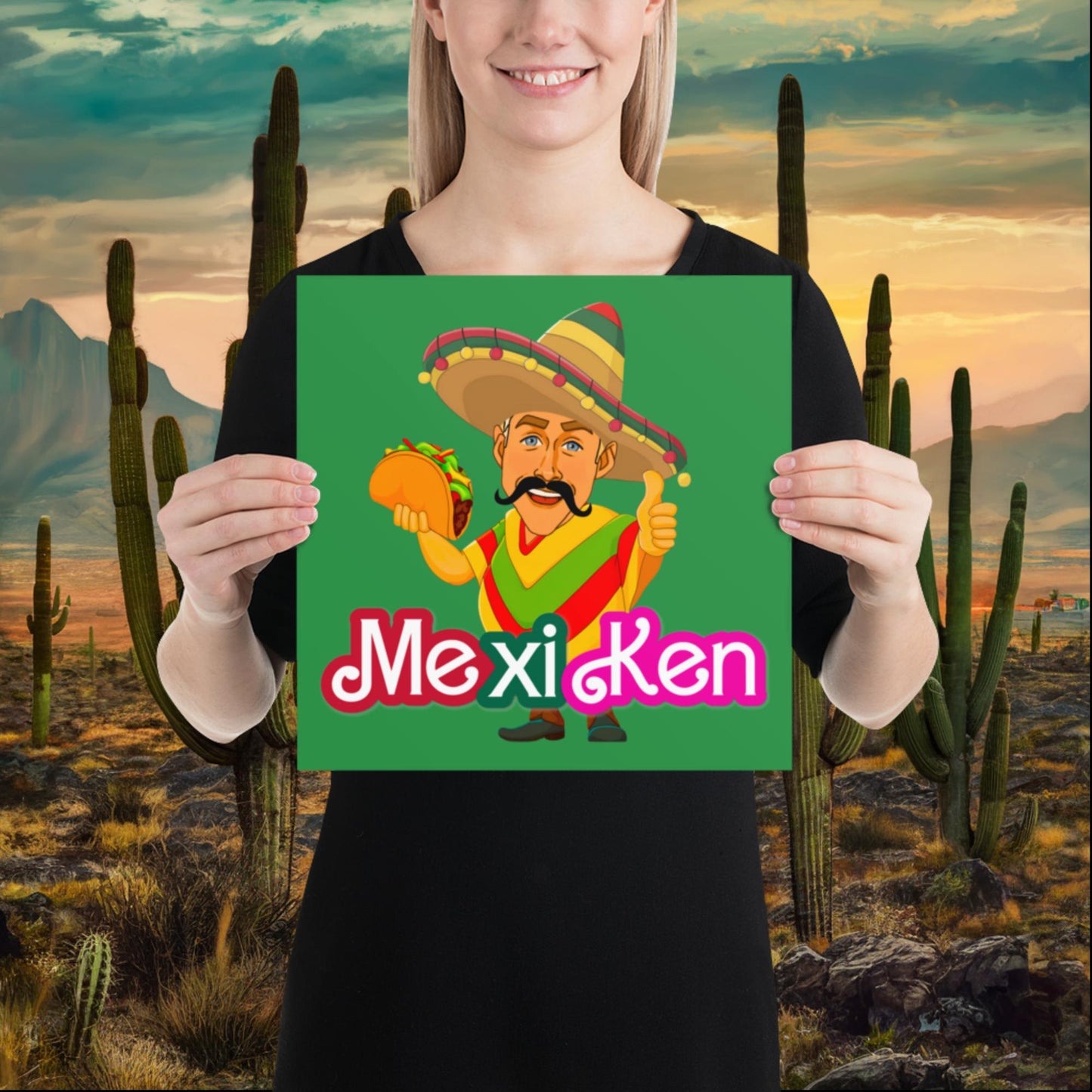 MexiKen Ken Barbie Movie Ryan Gosling Mexican Poster 12″×12″ Posters Barbie Celebrities Ken Mexico Movies Ryan Gosling Next Cult Brand
