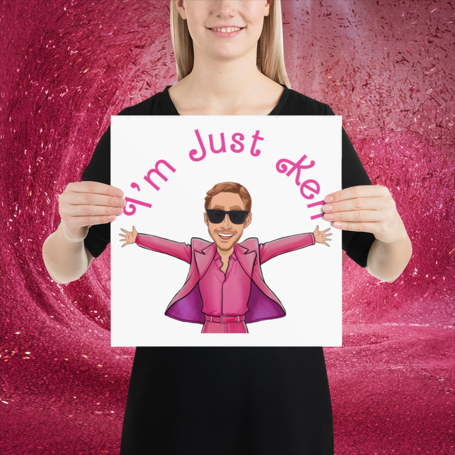 Ken Barbie Ryan Gosling I'm Just Ken Poster 14″×14″ Posters Barbie Celebrities Ken Movies Ryan Gosling Next Cult Brand