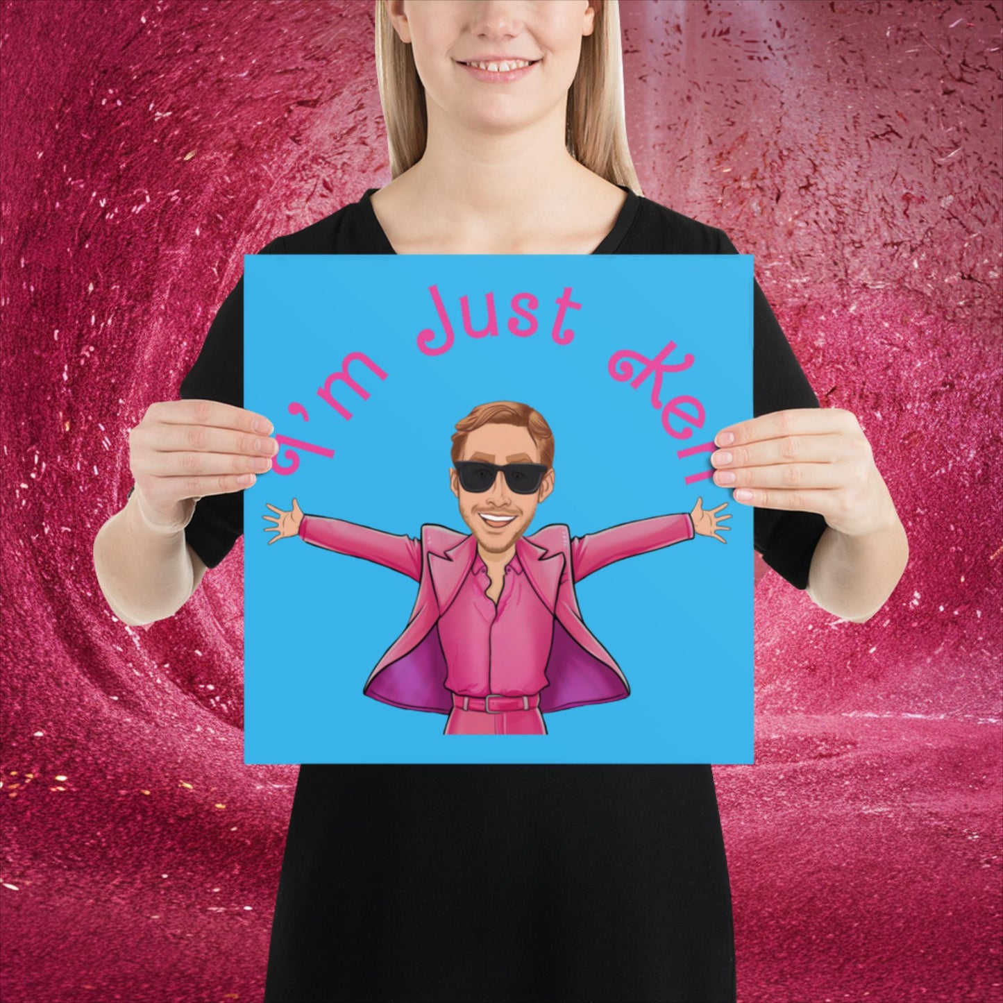 Ken Barbie Ryan Gosling I'm Just Ken Poster 14″×14″ Posters Barbie Celebrities Ken Movies Ryan Gosling Next Cult Brand