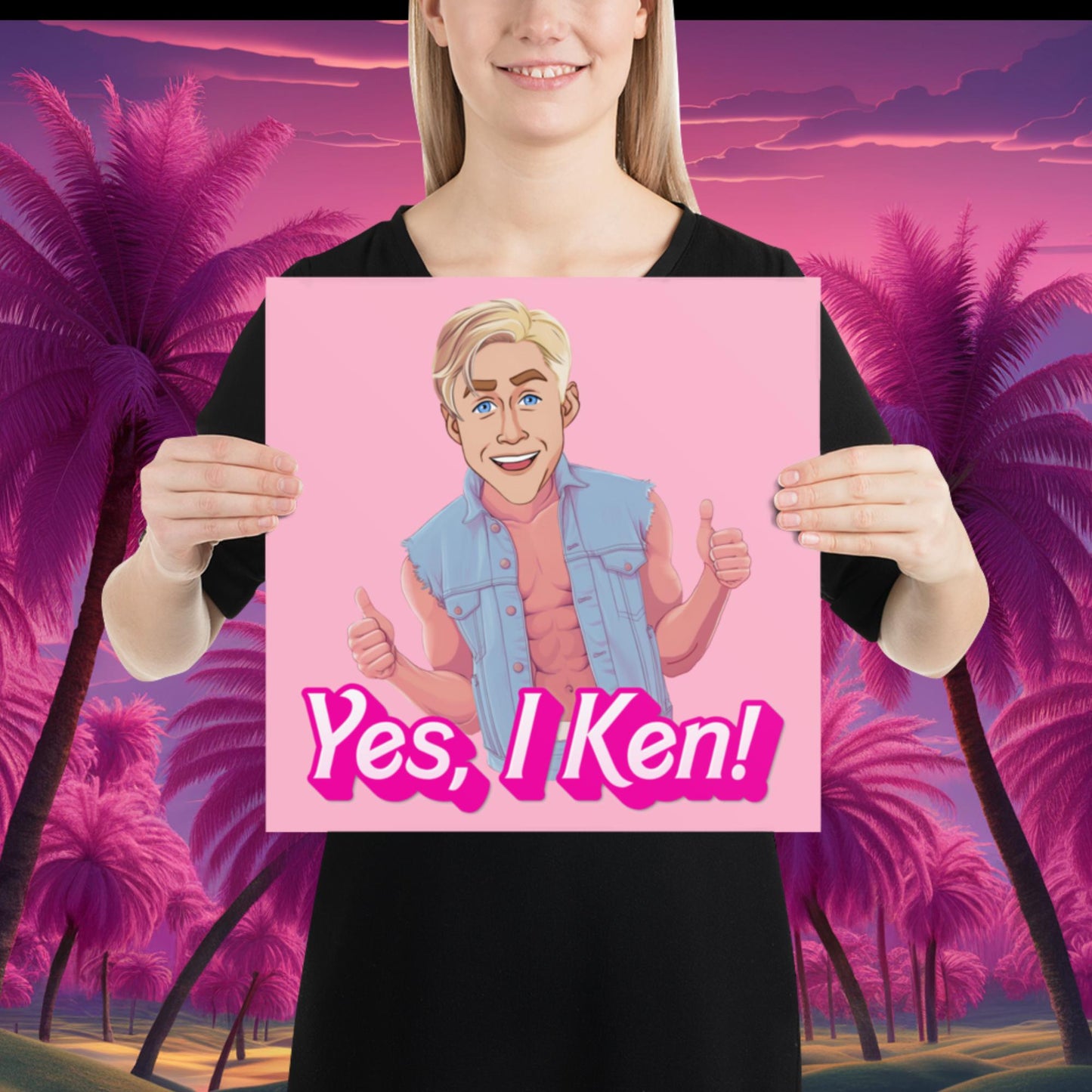 Yes I Ken Yes I can Ryan Gosling Ken Barbie Movie Poster 14″×14″ Posters Barbie Celebrities Ken Movies Ryan Gosling Next Cult Brand