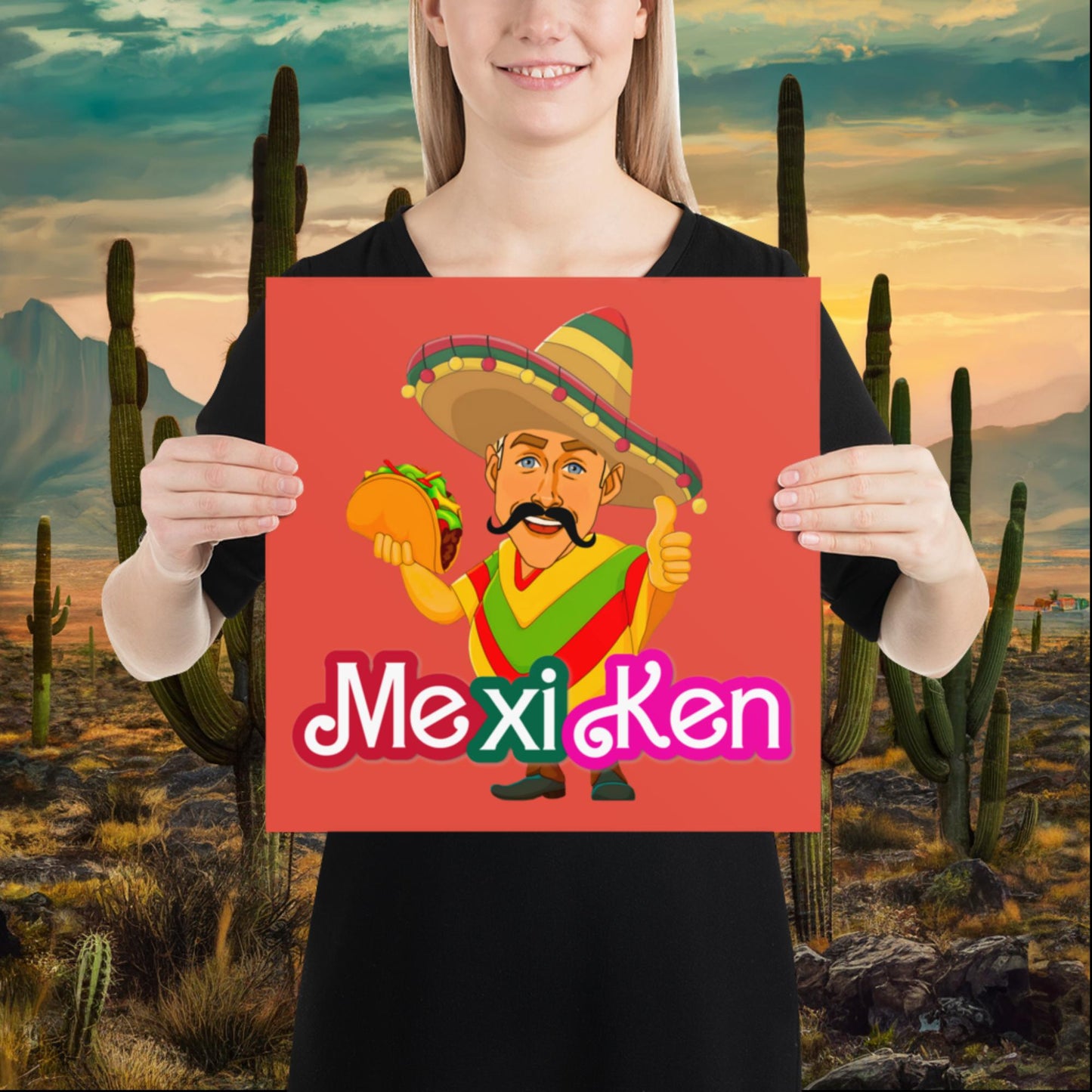 MexiKen Ken Barbie Movie Ryan Gosling Mexican Poster 14″×14″ Posters Barbie Celebrities Ken Mexico Movies Ryan Gosling Next Cult Brand