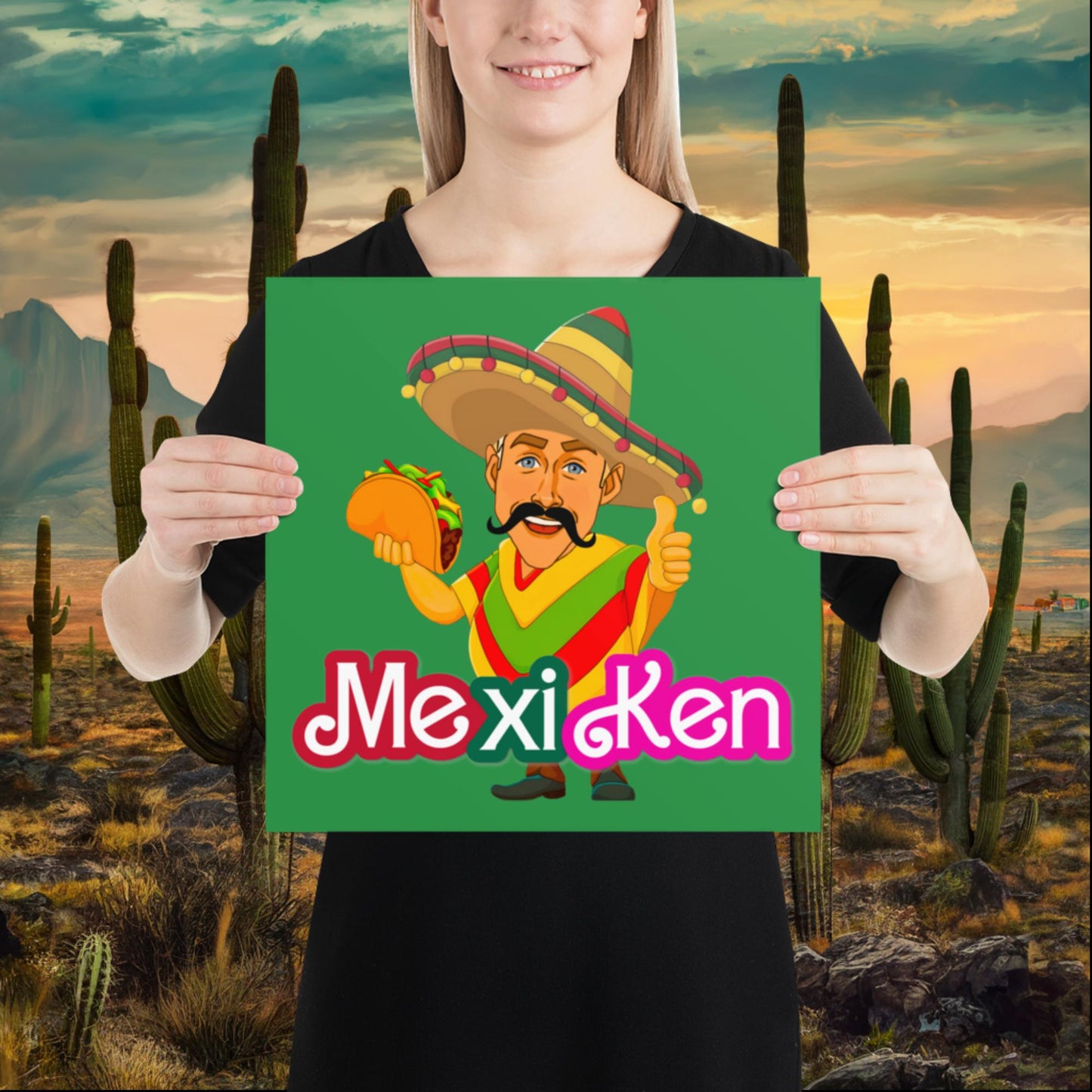 MexiKen Ken Barbie Movie Ryan Gosling Mexican Poster 14″×14″ Posters Barbie Celebrities Ken Mexico Movies Ryan Gosling Next Cult Brand