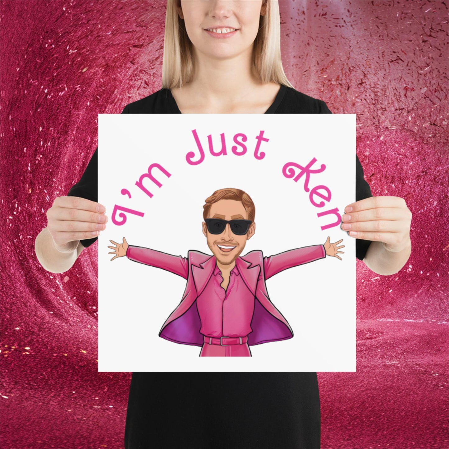 Ken Barbie Ryan Gosling I'm Just Ken Poster 16″×16″ Posters Barbie Celebrities Ken Movies Ryan Gosling Next Cult Brand
