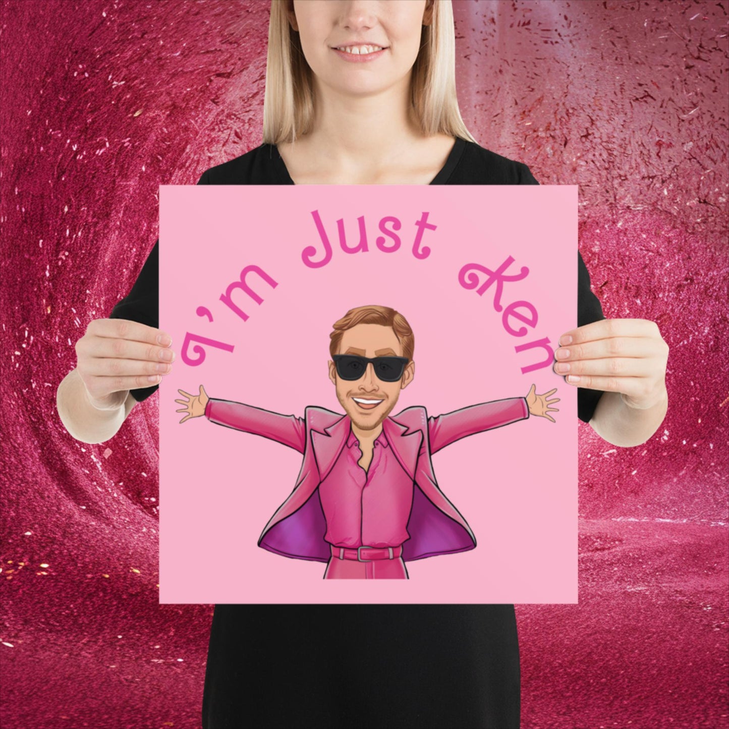 Ken Barbie Ryan Gosling I'm Just Ken Poster 16″×16″ Posters Barbie Celebrities Ken Movies Ryan Gosling Next Cult Brand