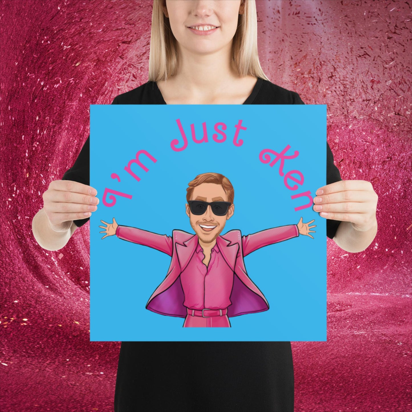Ken Barbie Ryan Gosling I'm Just Ken Poster 16″×16″ Posters Barbie Celebrities Ken Movies Ryan Gosling Next Cult Brand